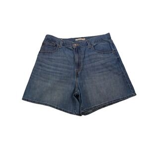 Levi's Premium High Baggy Denim Shorts Blue Women's Size 32 Relaxed Vintage Wash